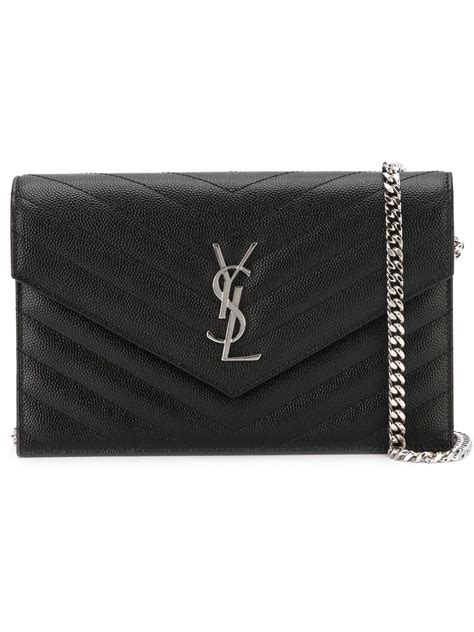 ysl monogram quilted leather envelope wallet on chain